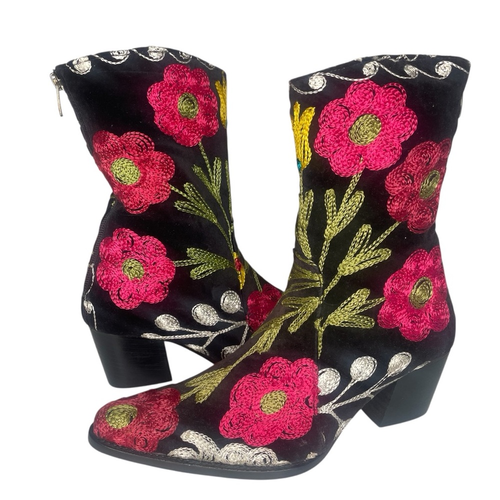 Cueropiel Suzani Vintage Floral Embroidered Western Festival Boot Size 7.5